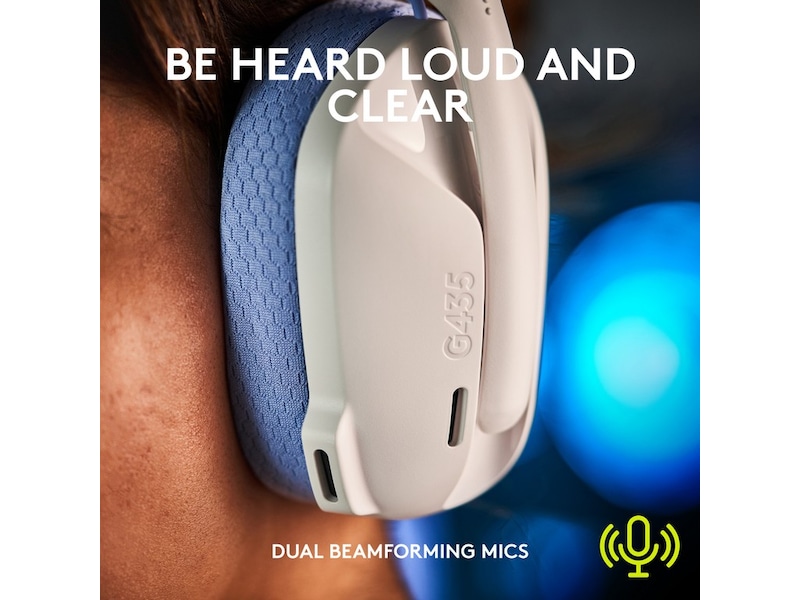 Logitech G435 LIGHTSPEED Trådlöst Gaming Headset (vit/blå) Gamingheadset