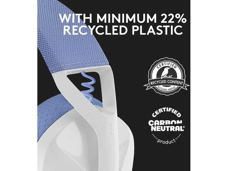 Logitech G435 LIGHTSPEED Trådlöst Gaming Headset (vit/blå) Gamingheadset