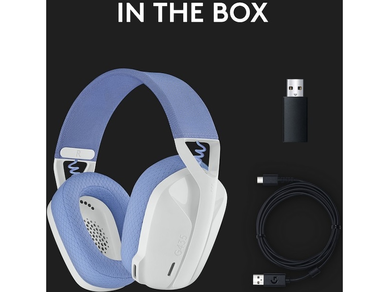 Logitech G435 LIGHTSPEED Trådlöst Gaming Headset (vit/blå) Gamingheadset