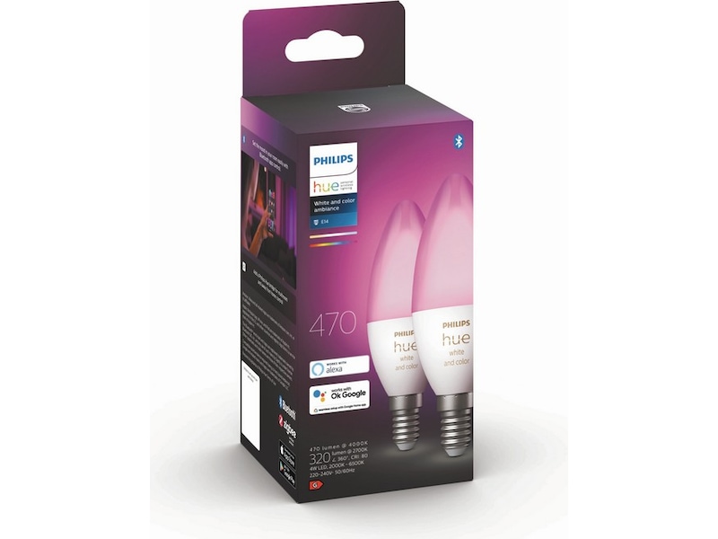 Philips Hue White and color ambiance 2-pack E14 LED-lampor & glödlampor