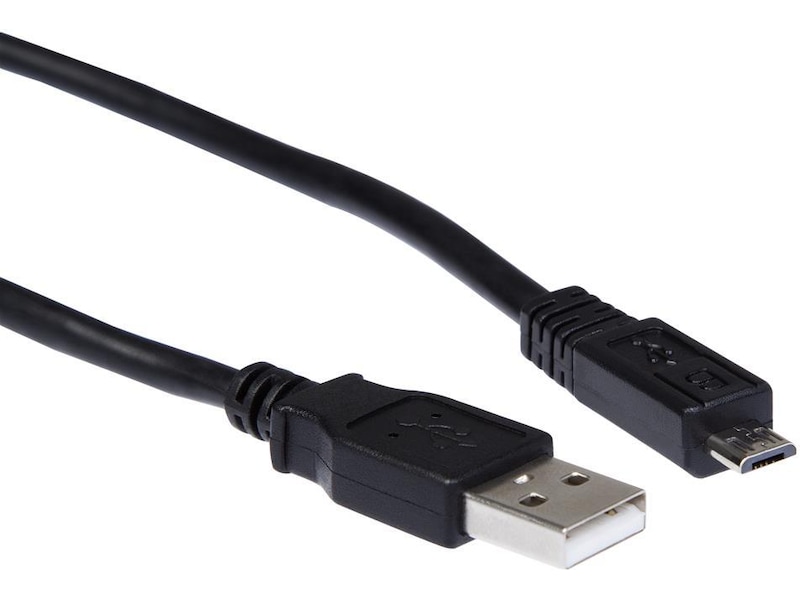 USB-A till USB Micro-B kabel 0,3m (svart) USB-kablar
