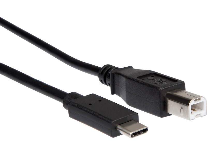 USB-C till USB-B kabel 2m (svart) USB-kablar