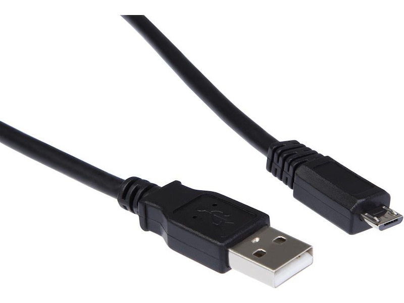USB-A till USB Micro-B kabel 0,5m (svart) USB-kablar