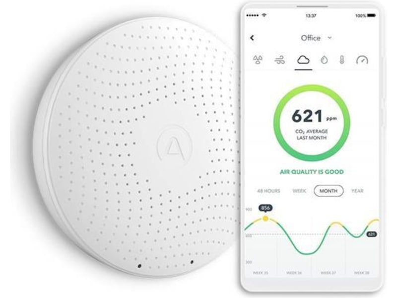 Airthings Wave Plus Luftkvalitetsmätare (vit) Luftkvalitetsmätare