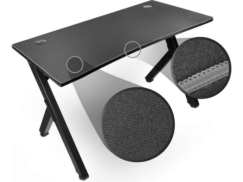 Svive Cygnus Gaming Desk matt svart med grå sömmar Gamingdesk