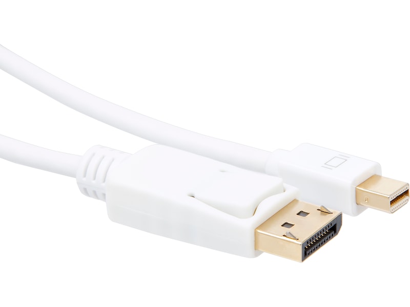 MiniDP till Displayport kabel 5m (vit) Skärmkablar