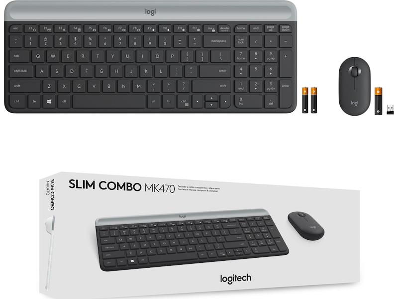 Logitech MK470 Slim Trådlös Kombination Mus & tangentbord -combo-paket