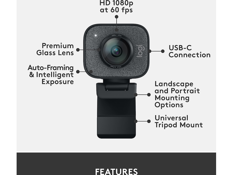 Logitech StreamCam Graphite Webbkamera