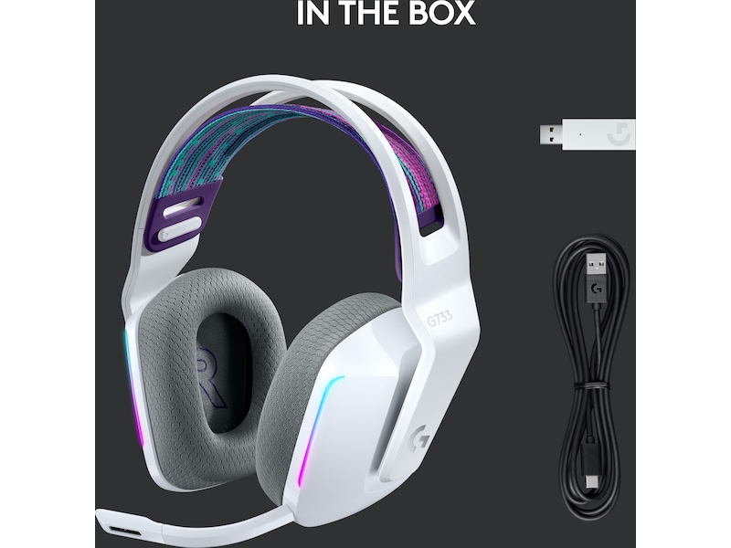 Logitech G733 LIGHTSPEED Trådlöst Gamingheadset (vit) Gamingheadset