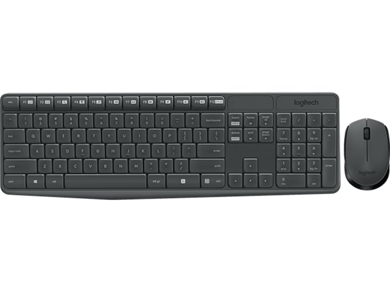 Logitech MK235 Wireless Keyboard and Mouse grå Mus & tangentbord -combo-paket