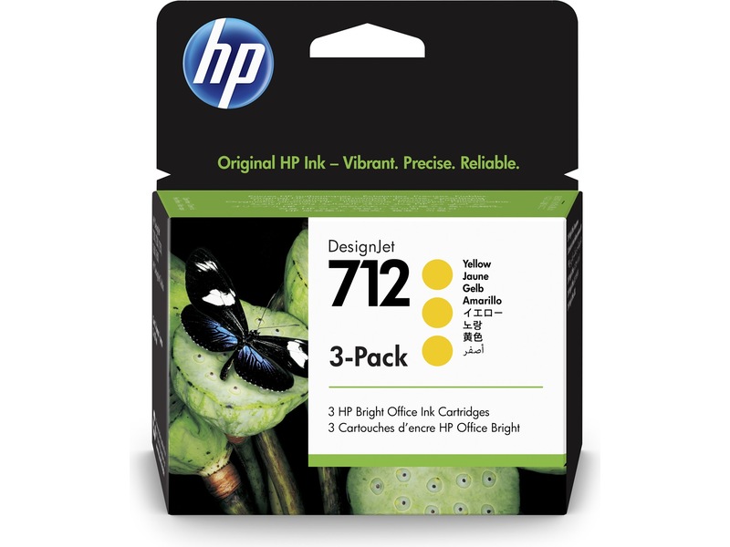 HP bläck 712 3-pack Gul Bläckpatron