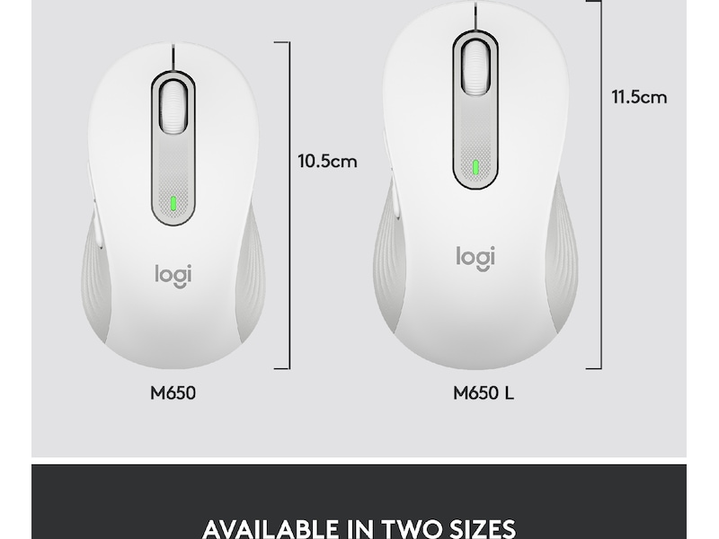 Logitech Signature M650 Large trådlös mus Offwhite Mus
