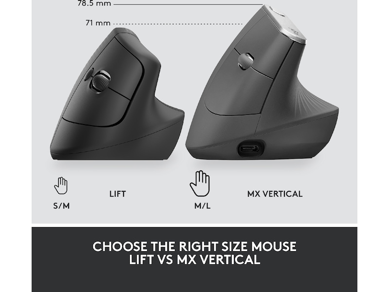 Logitech Lift Vertikal Business mus (graphite) Mus