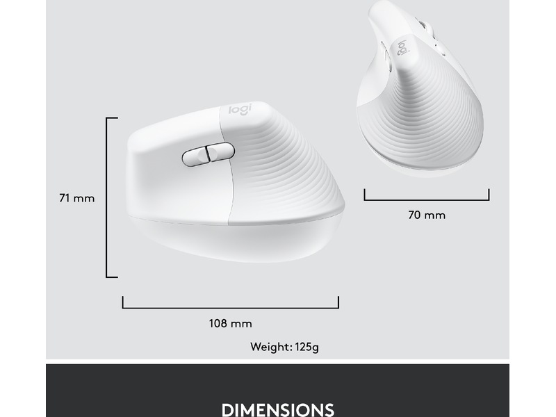 Logitech Lift Vertikal Business mus (off-white) Mus