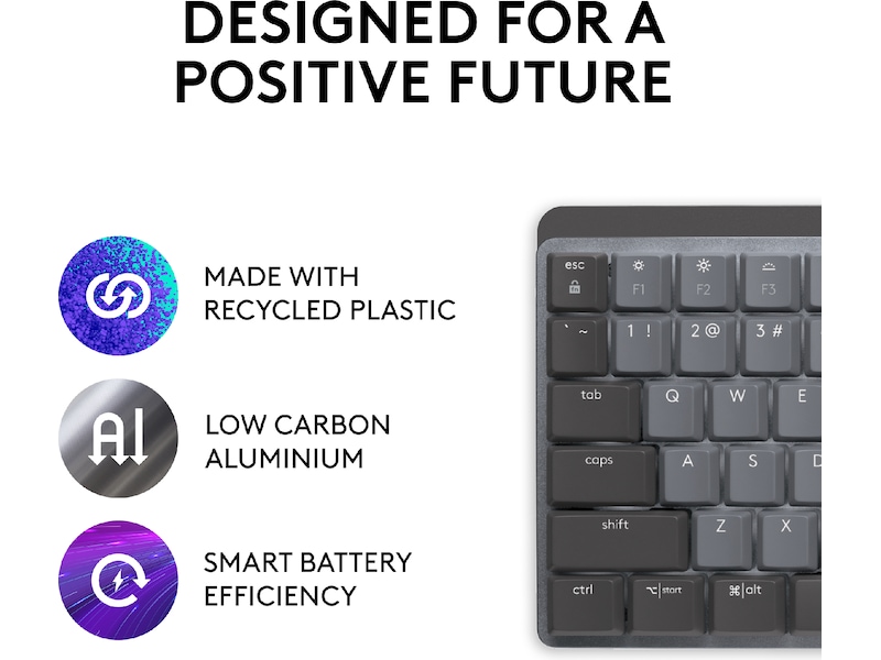 Logitech MX Mechanical Wireless Clicky (graphite) Tangentbord