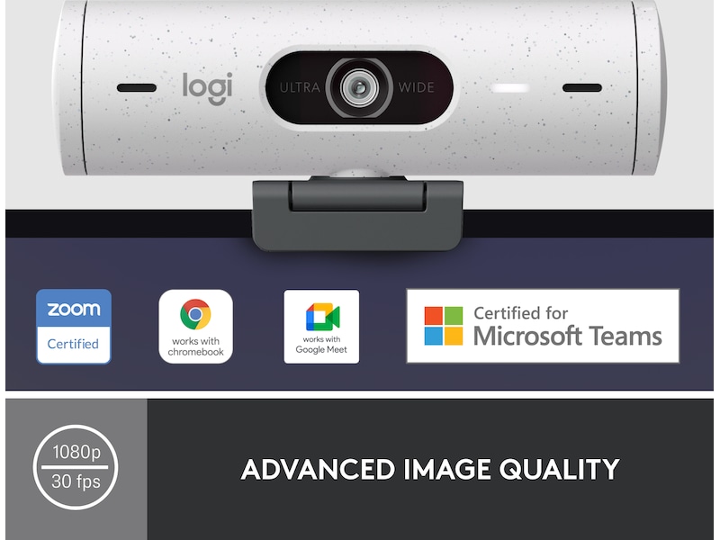 Logitech Brio 500 webbkamera (off-white) Webbkamera