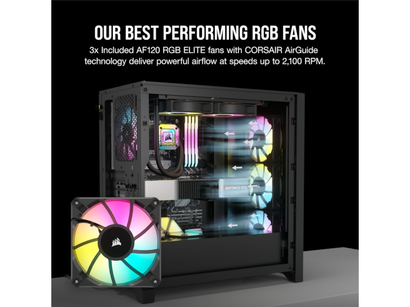 Corsair iCUE 4000D RGB Airflow Mid-Tower (svart) Midi tower