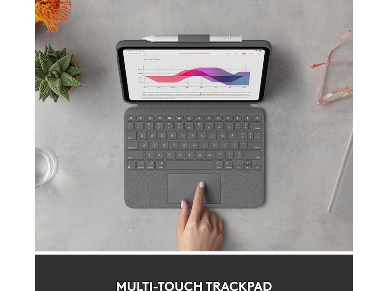 Logitech iPad 10,9" / 11" Combo Touch Tangentbordsfodral (oxford grey) Skydd