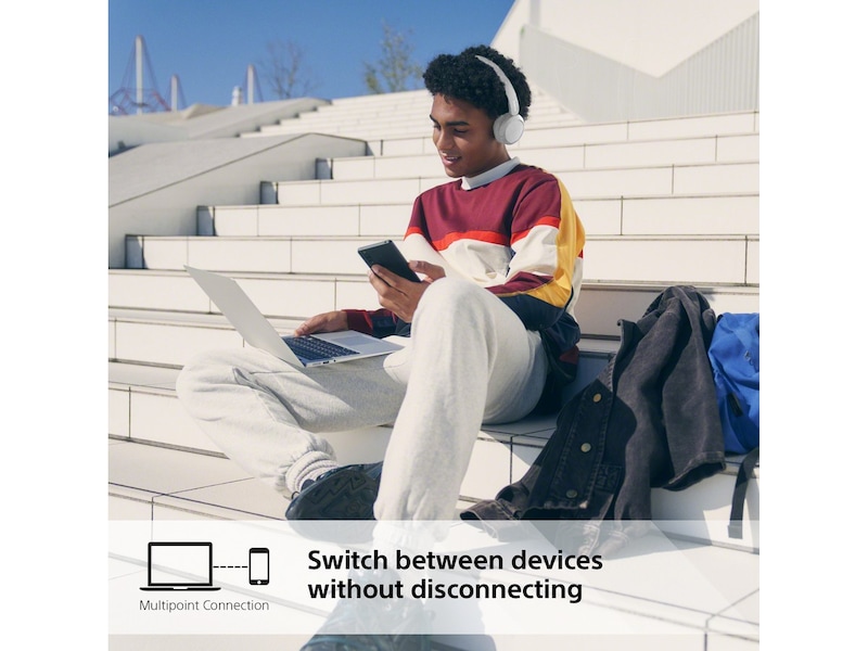 Sony WH-CH520 trådlösa hörlurar, On-Ear (vit) Hörlurar