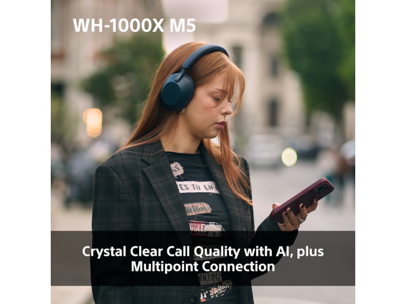 Sony WH-1000XM5 trådlösa hörlurar, Over-Ear (blå) Hörlurar