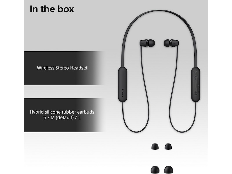 Sony WI-C100 Trådlösa Hörlurar, In-ear (svart) In-ear hörlurar