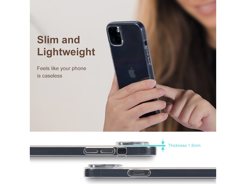 iiglo iPhone 15 Plus Silikonskydd (transparent) Mobilskal