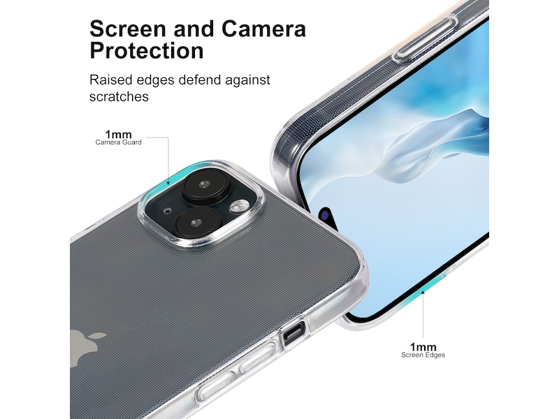 iiglo iPhone 15 Plus Silikonskydd (transparent) Mobilskal