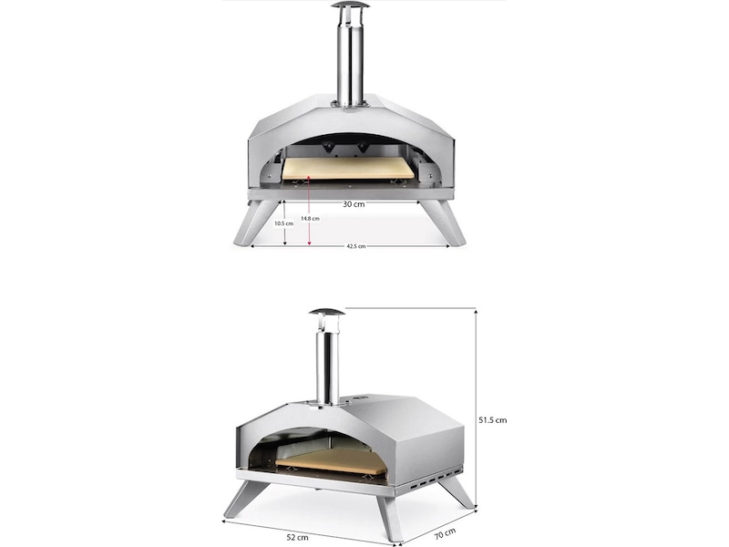 Austin and Barbeque AABQ 12" Gaseldad pizzaugn (rostfritt stål) Pizzaugnar