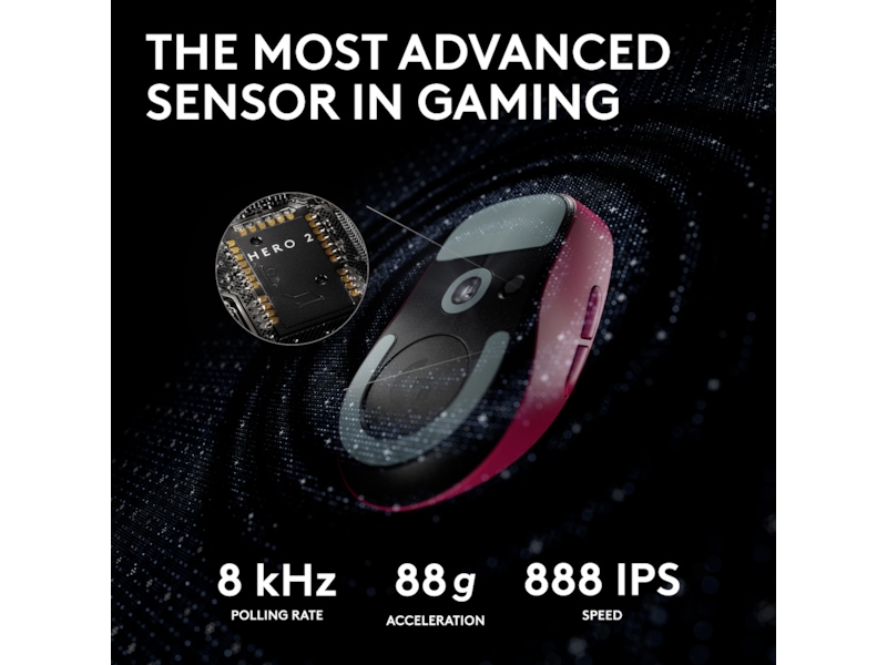 Logitech G Pro X Superlight 2 Lightspeed Trådlös Gamingmus (Magenta) Gamingmus
