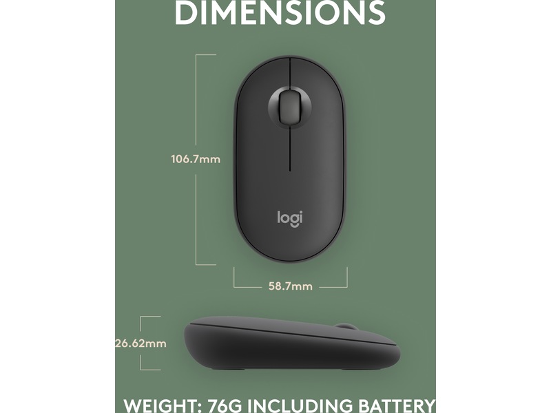 Pebble Mouse 2 M350s (svart) Mus