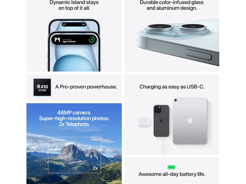 iPhone 15 256GB (svart) Mobiltelefoner