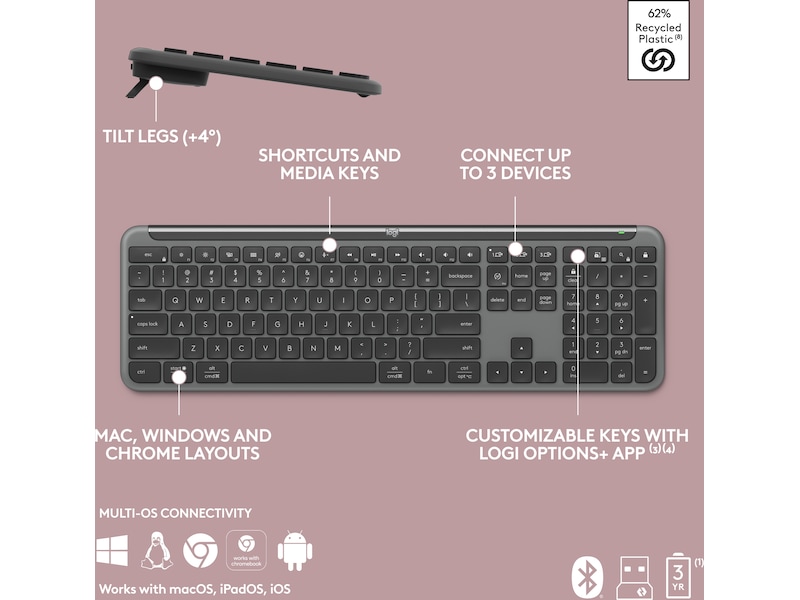 Logitech Signature Slim Combo MK950 (graphite) Mus & tangentbord -combo-paket