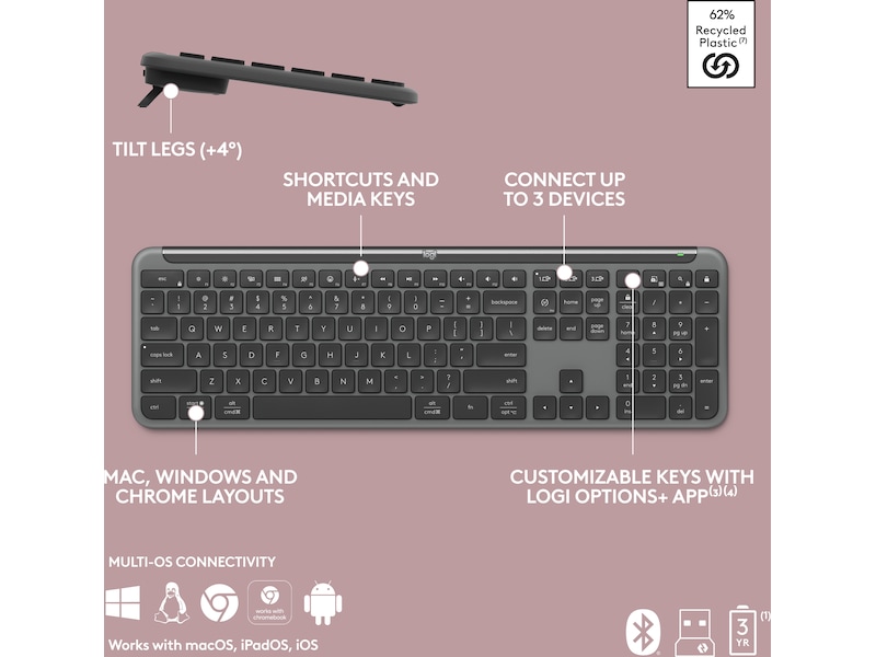Logitech Signature Slim K950 (graphite) Tangentbord