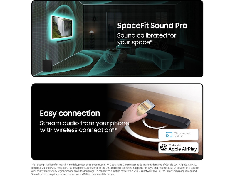 Samsung HW-S710D soundbar med subwoofer (svart) Soundbars