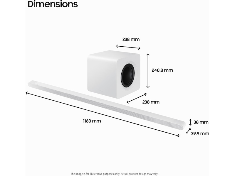 Samsung HW-S811D soundbar med subwoofer (vit) Soundbars