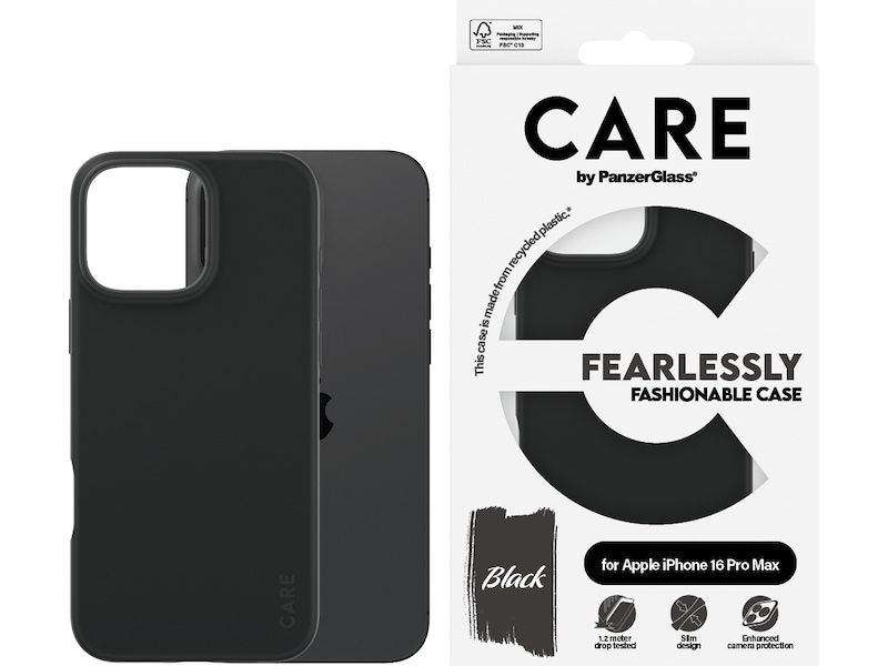 PanzerGlass CARE iPhone 16 Pro Max Fashion skal (svart) Mobilskal