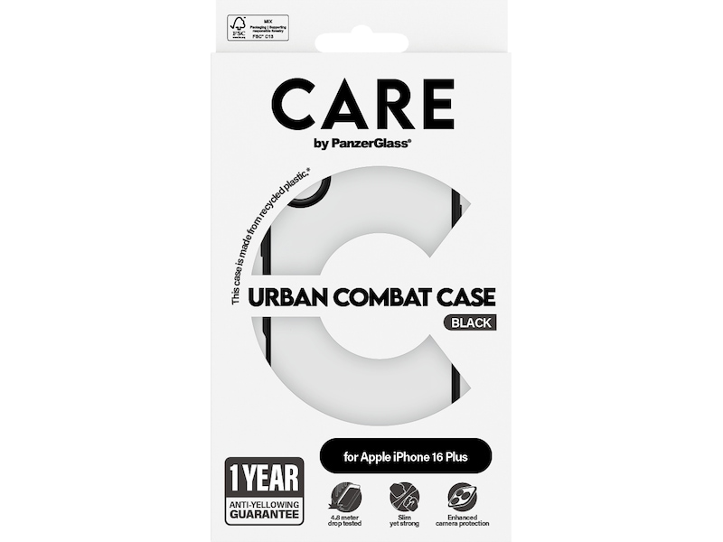 PanzerGlass CARE iPhone 16 Plus Urban Combat skal (transparent) Mobilskal