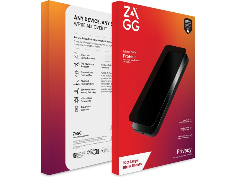 Zagg Privacy Filter Skärmskydd - Large Skärmskydd surfplattor