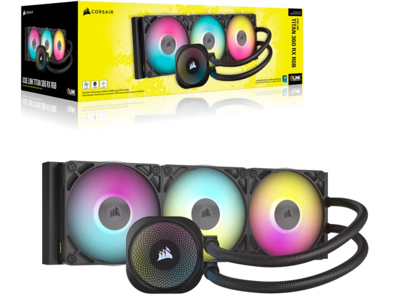 Corsair iCUE LINK Titan 360 RX RGB AIO Kylare (svart) CPU - Vattenkylning