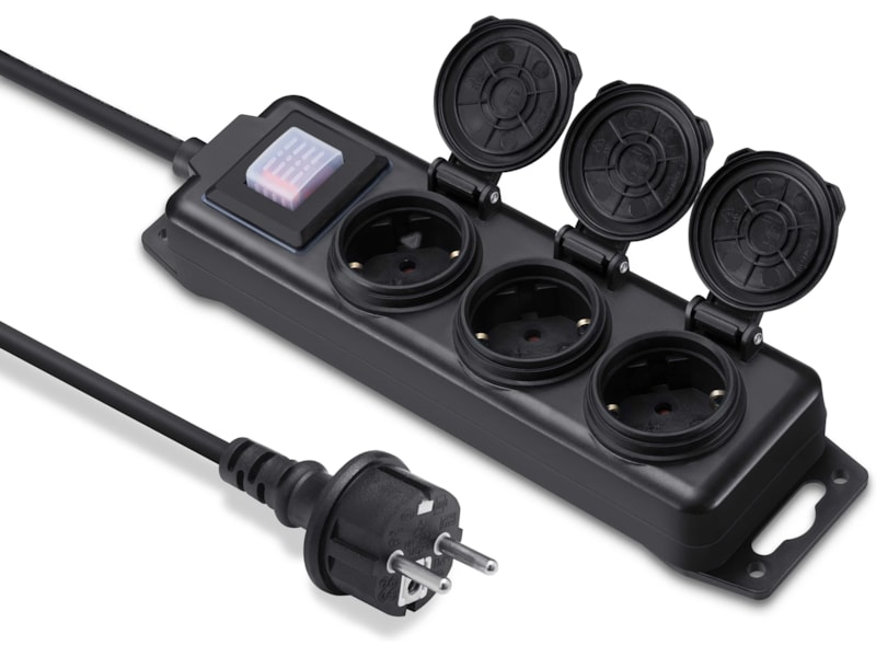 Andersson Utomhus strömförgrening 3x uttag 3m (svart) Förlängningskabel & förgrening