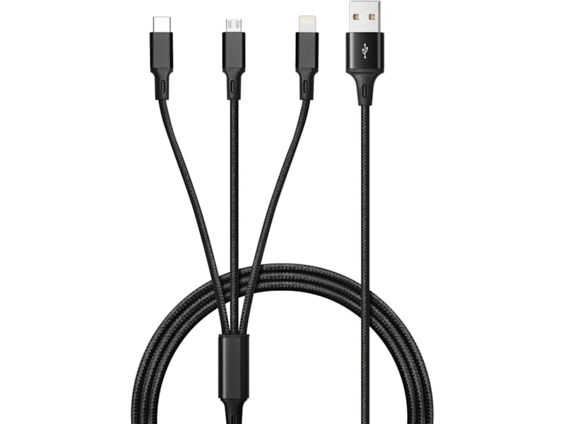 Andersson Micro-USB/USB-C/Lightning till USB-A kabel 1m (svart) USB-kablar