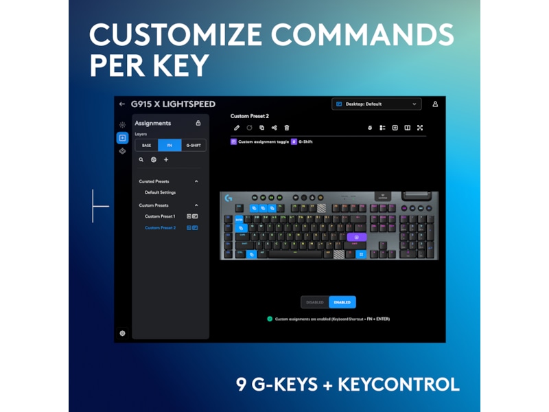 Logitech G915 X Lightspeed Trådlös Gamingtangentbord (svart) Gamingtangentbord