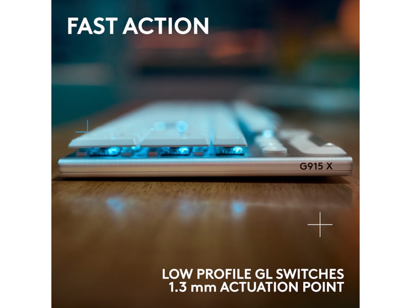 Logitech G915 X Lightspeed Trådlös Gamingtangentbord (vit) Gamingtangentbord