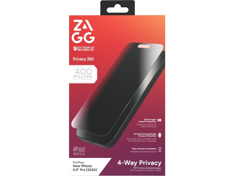 InvisibleShield Glass Elite iPhone 16 Pro Max Privacy 360 Skärmskydd Skärmskydd mobiltelefon