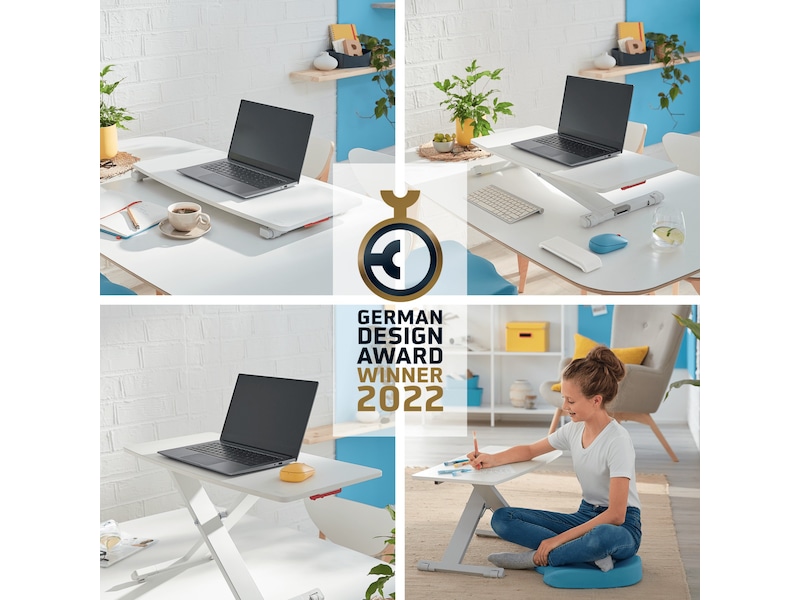 Leitz Ergo Cosy Justerbart PC-bord med skiva (vit) Laptopstativ