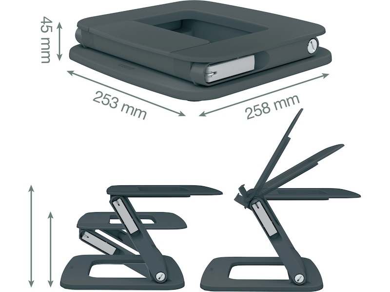 Leitz Ergo Multi-angle bärbar datorstativ (grå) Laptopstativ