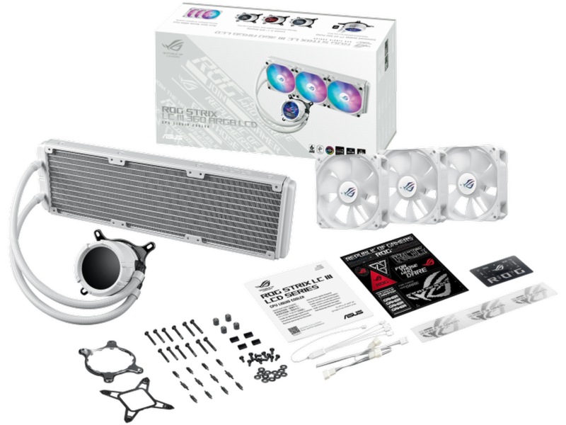 Asus ROG Strix LC III 360 ARGB LCD Kylare (vit) CPU - Vattenkylning