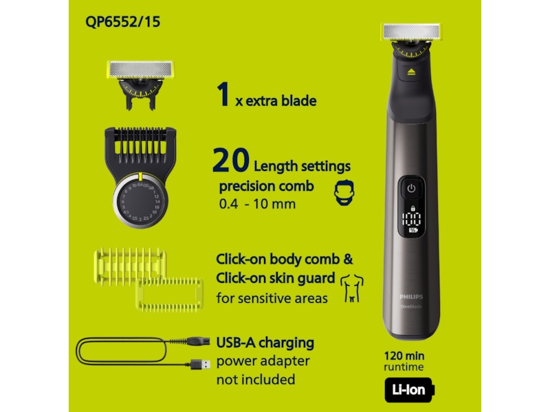 Philips OneBlade Pro QP6552/15 Face & Body Rakapparat