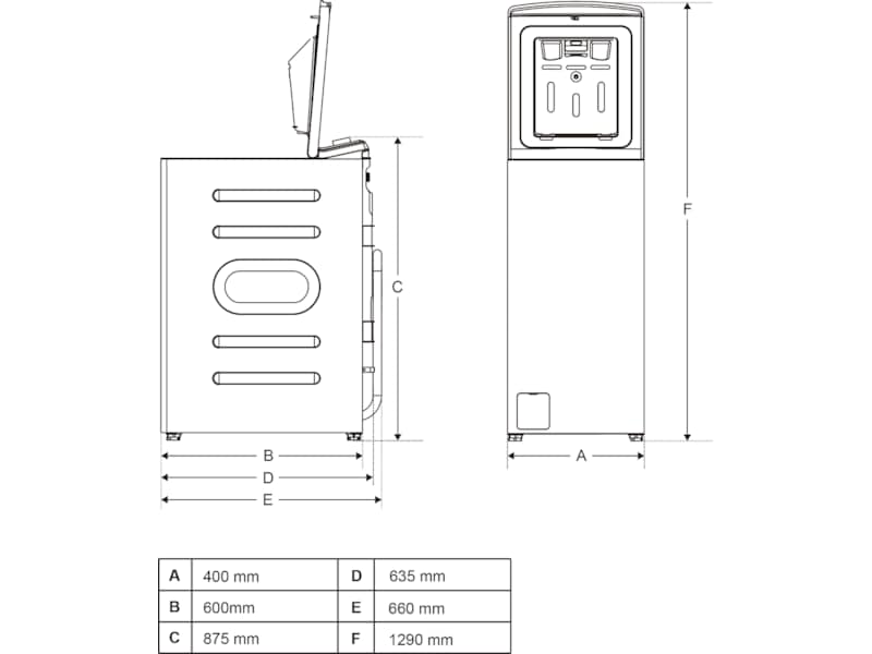 Avant WMT8WH1 Toppmatad tvättmaskin (vit) Tvättmaskin