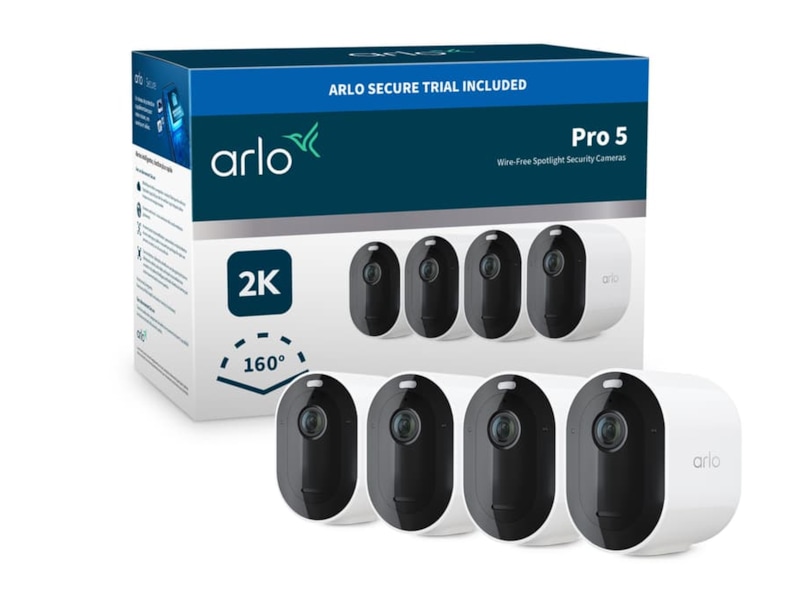 Arlo Pro 5 2K övervakningskamera 4-pack (vit) Övervakningskamera